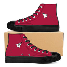 Load image into Gallery viewer, Ti Amo I love you - Exclusive Brand - Cardinal - Paper Airplane - High Top Canvas Shoes - Black Soles
