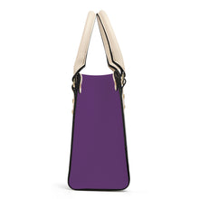 Load image into Gallery viewer, Ti Amo I love you - Exclusive Brand - Purple Jam - Luxury Womens PU Tote Bag - Cream Straps
