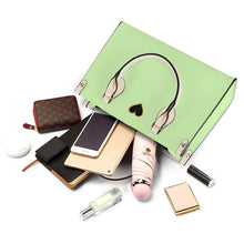 Load image into Gallery viewer, Ti Amo I love you - Exclusive Brand - Pixie Green - Luxury Womens PU Tote Bag - Cream Straps
