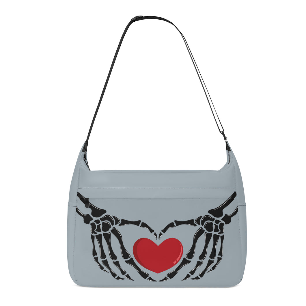 Ti Amo I love you - Exclusive Brand - Hit Gray - Skeleton Heart Hands  -  Journey Computer Shoulder Bag