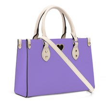 Load image into Gallery viewer, Ti Amo I love you - Exclusive Brand - Pale Purple  - Luxury Womens PU Tote Bag - Cream Straps
