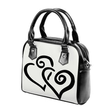 Load image into Gallery viewer, Ti Amo I love you - Exclusive Brand  - Cararra - Double Black Heart -  Shoulder Handbag
