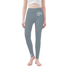 Load image into Gallery viewer, Ti Amo I love you - Exclusive Brand - Regent Grey - Angry Fish  - Womens / Teen Girls  / Womens Plus Size  - Yoga Leggings - Sizes XS-3XL
