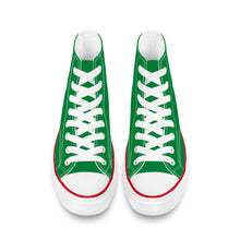 Load image into Gallery viewer, Ti Amo I love you - Exclusive Brand - Fun Green - White Daisy - High Top Canvas Shoes - White  Soles
