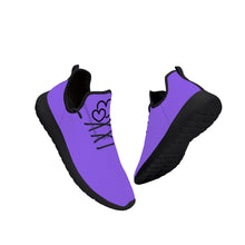 Load image into Gallery viewer, Ti Amo I love you - Exclusive Brand - Heliotrope 3 - Double Black Heart - Lightweight Mesh Knit Sneaker - Black Soles
