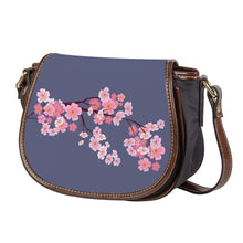 Load image into Gallery viewer, Ti Amo I love you - Exclusive Brand - Jet Grey - Cherry Blossom - Saddle Bag
