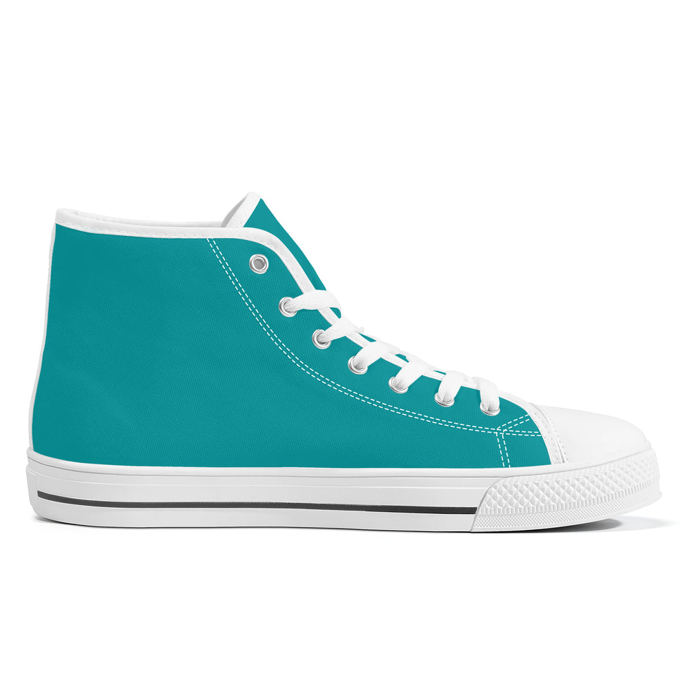 Ti Amo I love you - Exclusive Brand  - Persian Green - High-Top Canvas Shoes  - White Soles