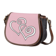 Load image into Gallery viewer, Ti Amo I love you - Exclusive Brand - Pale Rose - Double White Heart - Saddle Bag
