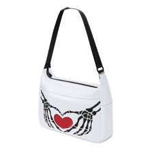 Load image into Gallery viewer, Ti Amo I love you - Exclusive Brand - Milk and Water - Skeleton Heart Hands  -  Journey Computer Shoulder Bag
