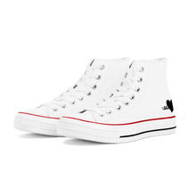 Load image into Gallery viewer, Ti Amo I love you - Exclusive Brand - White - Black Heart - High Top Canvas Shoes - White  Soles
