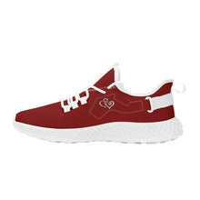 Load image into Gallery viewer, Ti Amo I love you - Exclusive Brand - Dark Burgundy -  Double Heart - Womens Mesh Knit Shoes - White Soles
