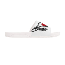 Load image into Gallery viewer, Ti Amo I love you - Exclusive Brand - White - Skeleton Hands with Heart -  Slide Sandals - White Soles
