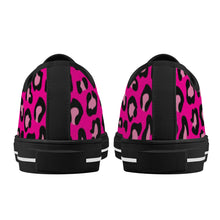 Load image into Gallery viewer, Ti Amo I love you - Exclusive Brand  - Hollywood Cerise Leopard  - Rubber Outsoles Low-Top Canvas Shoes - Black Soles
