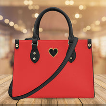 Load image into Gallery viewer, Ti Amo I love you - Exclusive Brand - Red Orange - Luxury Womens PU Tote Bag - Black Straps
