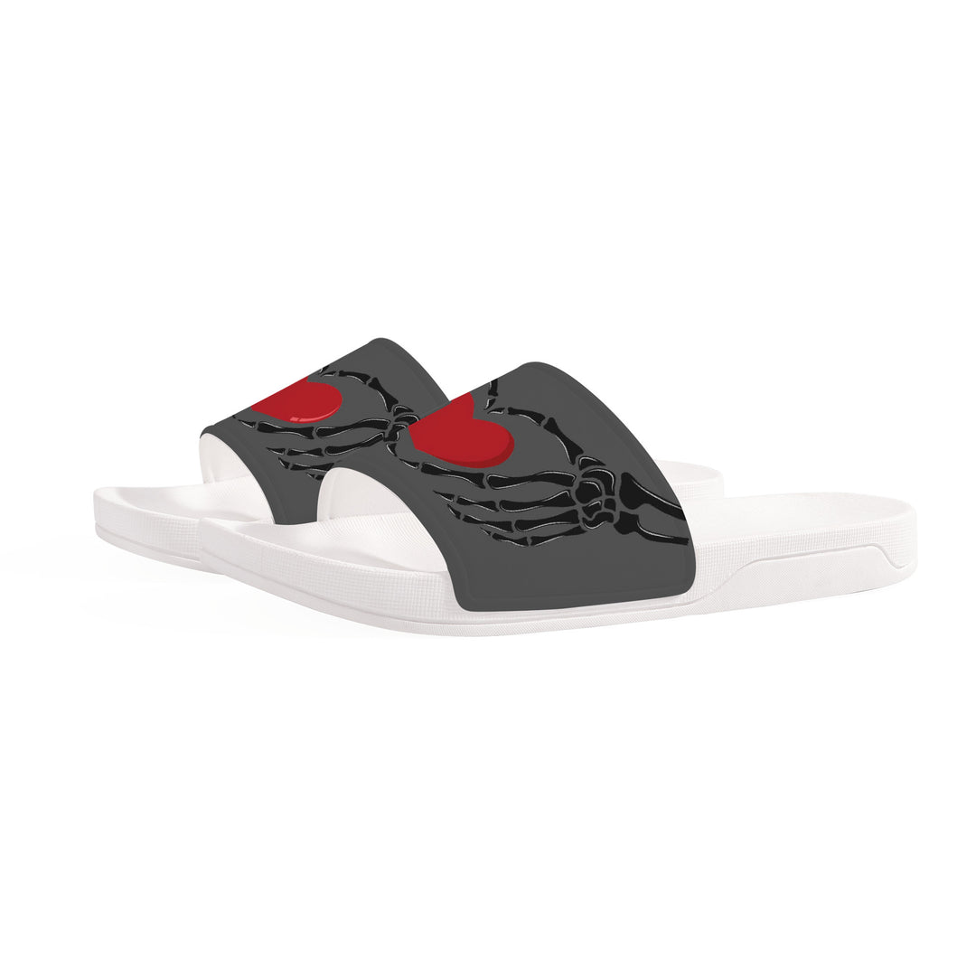 Ti Amo I love you - Exclusive Brand - Davy's Grey - Skeleton Hands with Heart -  Slide Sandals - White Soles