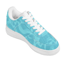 Load image into Gallery viewer, Ti Amo I love you - Exclusive Brand  - Aquamarine Blue, Downy, Spray Camouflage Low Top Unisex Sneakers
