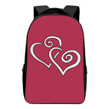 Load image into Gallery viewer, Ti Amo I love you - Exclusive Brand - Viva Magenta - Double White Heart -   Laptop Backpack
