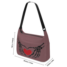 Load image into Gallery viewer, Ti Amo I love you - Exclusive Brand - Rose Brown - Skeleton Heart Hands  -  Journey Computer Shoulder Bag
