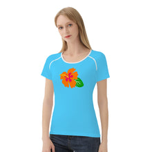 Load image into Gallery viewer, Ti Amo I love you - Exclusive Brand - Malibu - Hawaiian Flower - Women&#39;s T shirt - Sizes XS-2XL
