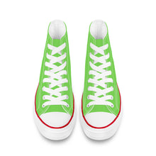 Load image into Gallery viewer, Ti Amo I love you - Exclusive Brand - Pastel Green - White Daisy - High Top Canvas Shoes - White  Soles
