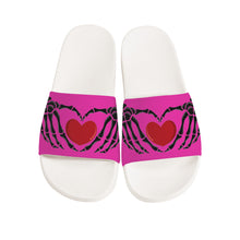 Load image into Gallery viewer, Ti Amo I love you - Exclusive Brand - Frostbite - Skeleton Hands with Heart -  Slide Sandals - White Soles
