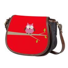 Load image into Gallery viewer, Ti Amo I love you - Exclusive Brand - Ferrari Red - Owl -  Saddle Bag
