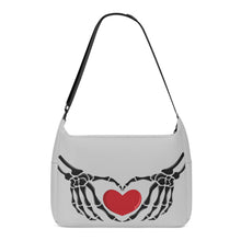 Load image into Gallery viewer, Ti Amo I love you - Exclusive Brand - Silver  - Skeleton Heart Hands -  Journey Computer Shoulder Bag
