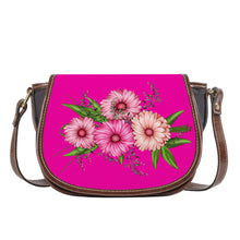 Load image into Gallery viewer, Ti Amo I love you - Exclusive Brand - Hollywood Cerise - Pink Floral - Saddle Bag
