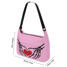 Load image into Gallery viewer, Ti Amo I love you - Exclusive Brand - Chantilly - Skeleton Heart Hands  -  Journey Computer Shoulder Bag
