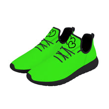 Load image into Gallery viewer, Ti Amo I love you - Exclusive Brand - Florescent Green - Double Black Heart - Lightweight Mesh Knit Sneakers - Black Soles
