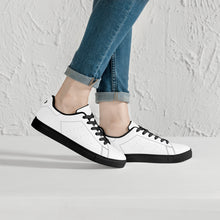 Load image into Gallery viewer, Ti Amo I love you - Exclusive Brand  - White - Double Black Heart - Low-Top Synthetic Leather Sneakers - Black Soles
