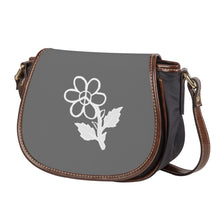 Load image into Gallery viewer, Ti Amo I love you - Exclusive Brand - Dove Gray - White Daisy -  Saddle Bag
