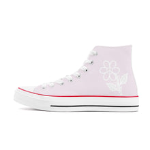 Load image into Gallery viewer, Ti Amo I love you - Exclusive Brand - Prim - White Daisy - High Top Canvas Shoes - White  Soles
