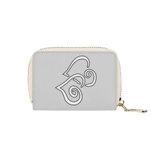 Load image into Gallery viewer, Ti Amo I love you - Exclusive Brand - Alto Gray - Double White Heart - PU Leather - Zipper Card Holder
