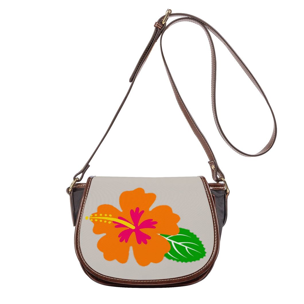 Ti Amo I love you - Exclusive Brand - Swirl - Hawaiian Flower -  Saddle Bag