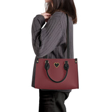 Load image into Gallery viewer, Ti Amo I love you - Exclusive Brand - Wine 2 - Luxury Womens PU Tote Bag - Black Straps
