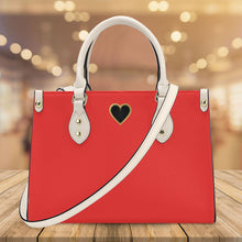 Load image into Gallery viewer, Ti Amo I love you - Exclusive Brand - Red Orange - Luxury Womens PU Tote Bag - Cream Straps
