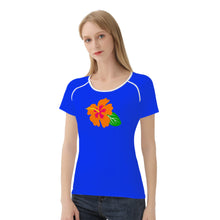 Load image into Gallery viewer, Ti Amo I love you - Exclusive Brand - Blue Blue Eyes - Hawaiian Flower - Women&#39;s T shirt - Sizes XS-2XL
