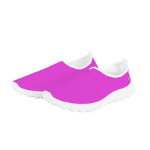 Load image into Gallery viewer, Ti Amo I love you - Exclusive Brand - Brilliant Lavender Rose - Double White Heart - Women&#39;s Mesh Running Shoes - White Soles
