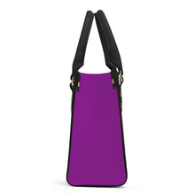 Load image into Gallery viewer, Ti Amo I love you - Exclusive Brand - Violet Eggplant - Luxury Womens PU Tote Bag - Black Straps
