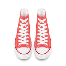 Load image into Gallery viewer, Ti Amo I love you - Exclusive Brand - Persimmon - White Daisy - High Top Canvas Shoes - White  Soles
