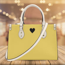 Load image into Gallery viewer, Ti Amo I love you - Exclusive Brand - Yellow Tan - Luxury Womens PU Tote Bag - Cream Straps
