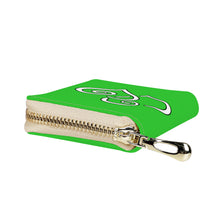 Load image into Gallery viewer, Ti Amo I love you - Exclusive Brand - Lima Green - Double White Heart - PU Leather - Zipper Card Holder
