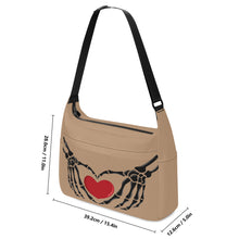 Load image into Gallery viewer, Ti Amo I love you - Exclusive Brand - Mongoose - Skeleton Heart Hands  -  Journey Computer Shoulder Bag
