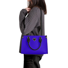 Load image into Gallery viewer, Ti Amo I love you - Exclusive Brand - Violet Blue - Luxury Womens PU Tote Bag - Black Straps
