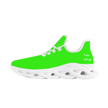 Load image into Gallery viewer, Ti Amo I love you - Exclusive Brand - Florescent Green - White Lettering - Mens / Womens - Flex Control Sneakers- White Soles
