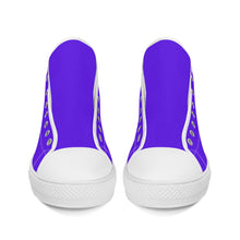 Load image into Gallery viewer, Ti Amo I love you - Exclusive Brand - Dark Purple- High-Top Canvas Shoes ⁶- White Soles
