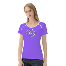 Load image into Gallery viewer, TI Amo I love you - Exclusive Brand - Heliotrope 3 - Double White Heart - Women&#39;s T shirt
