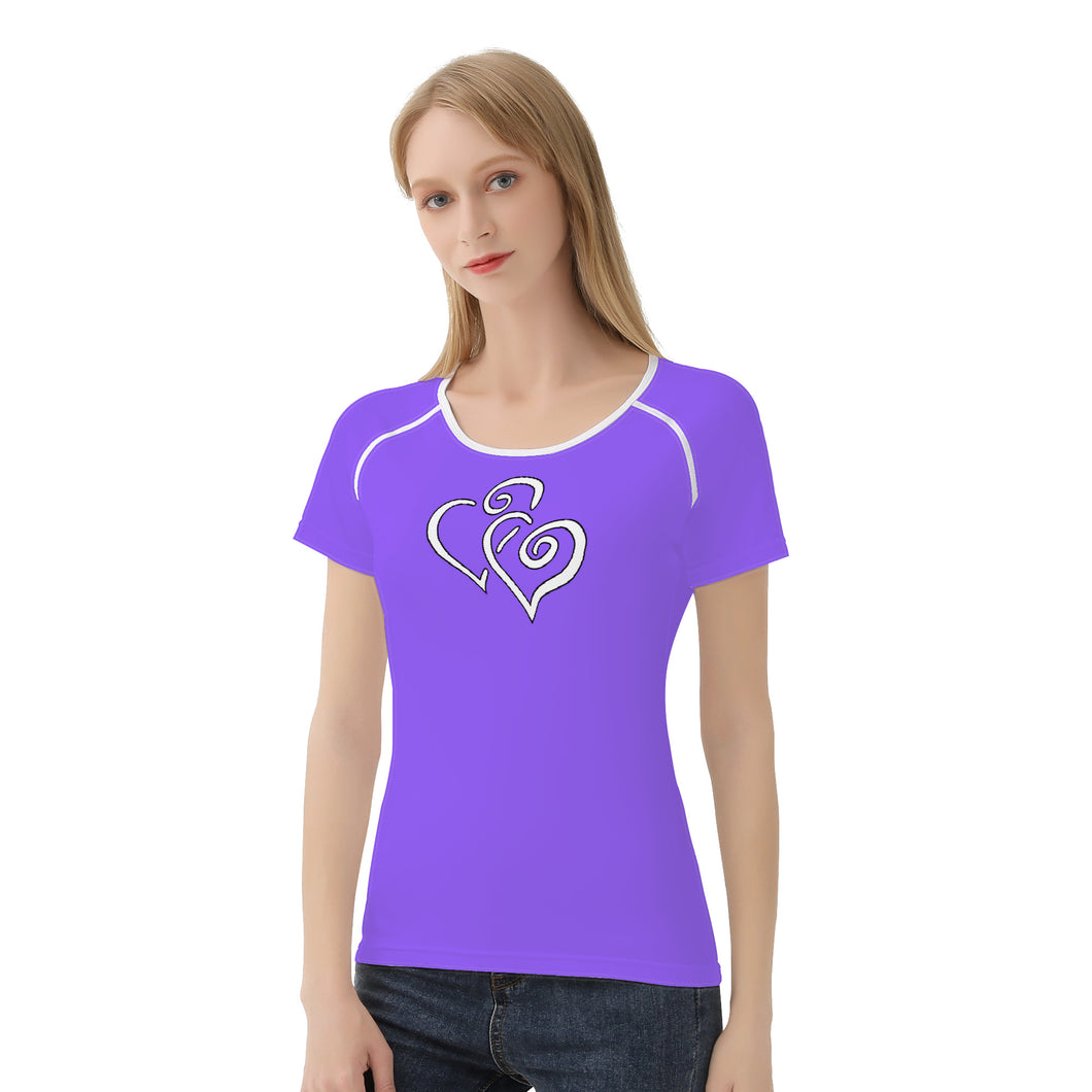 TI Amo I love you - Exclusive Brand - Heliotrope 3 - Double White Heart - Women's T shirt