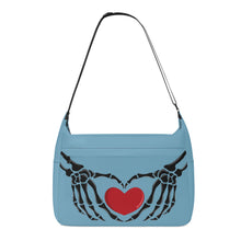 Load image into Gallery viewer, Ti Amo I love you - Exclusive Brand - Glacier - Skeleton Heart Hands  -  Journey Computer Shoulder Bag
